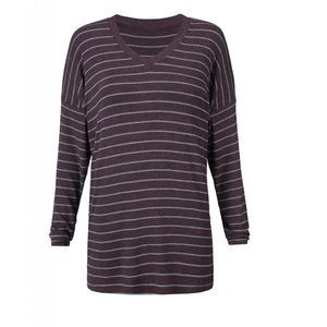Cabi Serenity Tee Plum Stripe Large NWT